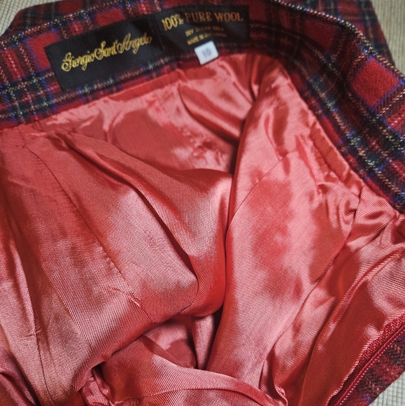 80s Vintage Gorgio Red Christmas Plaid Tartan Wool High Rise Shorts 10 27" Punk - Picture 16 of 16